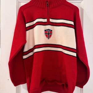 Vintage Dale of Norway new wool Norge quarter zip sweater